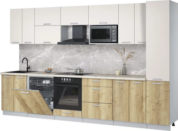 Кухонный гарнитур Интерлиния Мила Лайт 3.4-ПМ2 - фото