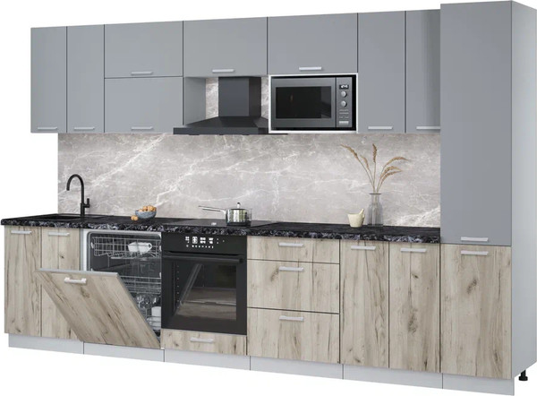 Кухонный гарнитур Интерлиния Мила Лайт 3.4-ПМ2 - фото