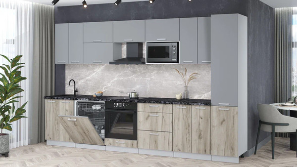 Кухонный гарнитур Интерлиния Мила Лайт 3.4-ПМ2