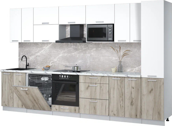 Кухонный гарнитур Интерлиния Мила Лайт 3.4-ПМ2 - фото