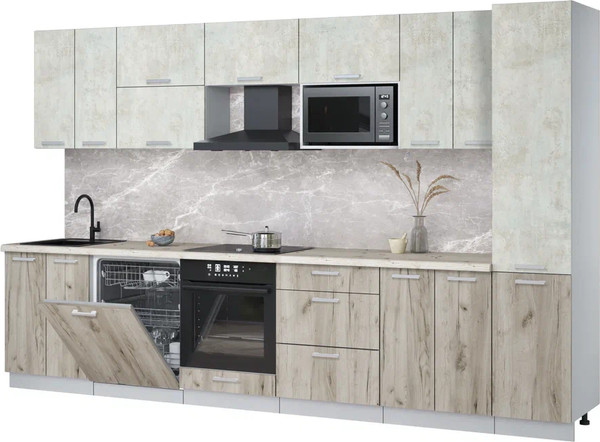 Кухонный гарнитур Интерлиния Мила Лайт 3.4-ПМ2 - фото