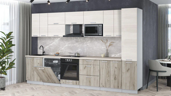 Кухонный гарнитур Интерлиния Мила Лайт 3.4-ПМ2