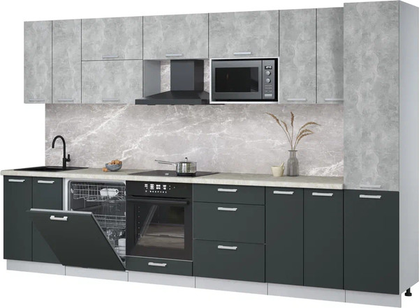 Кухонный гарнитур Интерлиния Мила Лайт 3.4-ПМ2 - фото