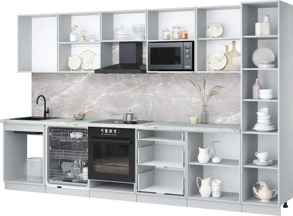 Кухонный гарнитур Интерлиния Мила Лайт 3.4-ПМ2