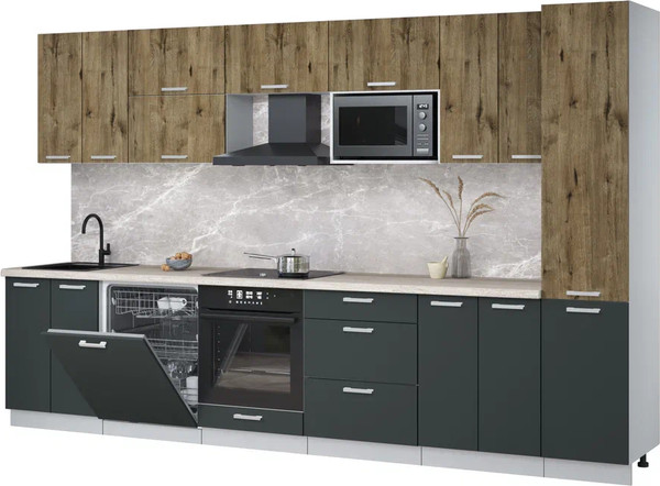 Кухонный гарнитур Интерлиния Мила Лайт 3.4-ПМ2 - фото