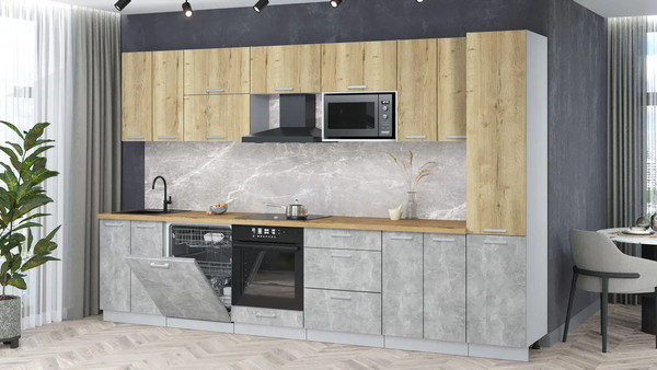 Кухонный гарнитур Интерлиния Мила Лайт 3.4-ПМ2