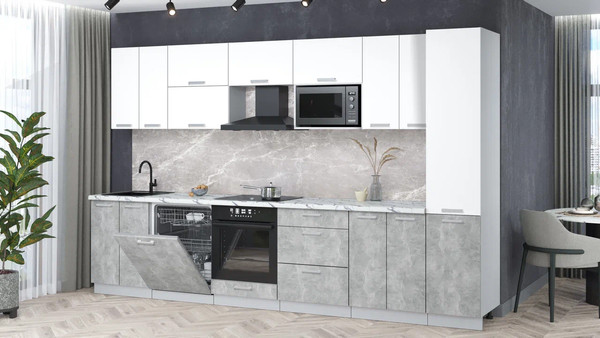 Кухонный гарнитур Интерлиния Мила Лайт 3.4-ПМ2