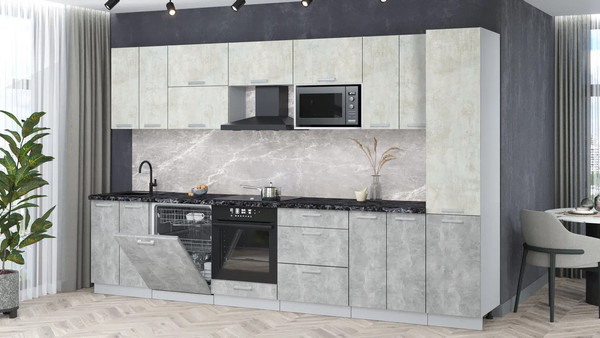 Кухонный гарнитур Интерлиния Мила Лайт 3.4-ПМ2