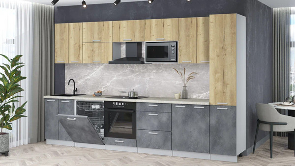 Кухонный гарнитур Интерлиния Мила Лайт 3.4-ПМ2