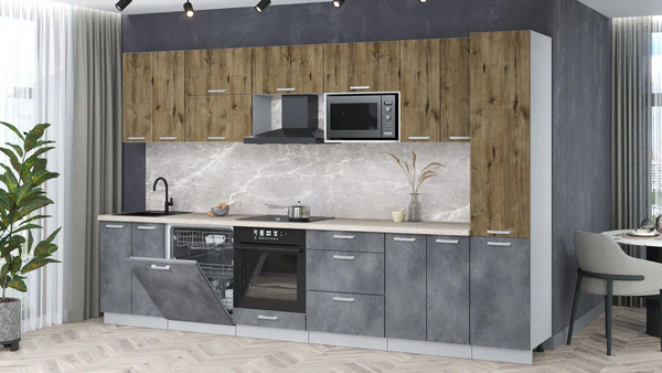 Кухонный гарнитур Интерлиния Мила Лайт 3.4-ПМ2