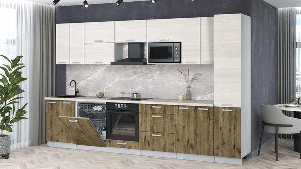 Кухонный гарнитур Интерлиния Мила Лайт 3.4-ПМ2