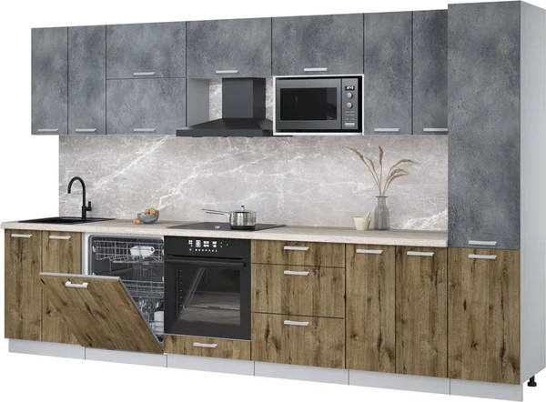 Кухонный гарнитур Интерлиния Мила Лайт 3.4-ПМ2 - фото