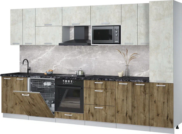 Кухонный гарнитур Интерлиния Мила Лайт 3.4-ПМ2 - фото