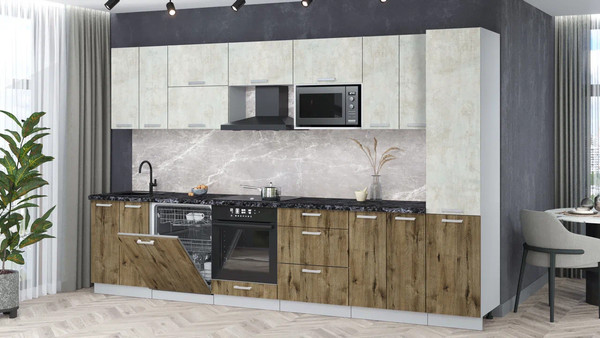 Кухонный гарнитур Интерлиния Мила Лайт 3.4-ПМ2