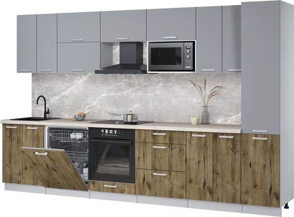 Кухонный гарнитур Интерлиния Мила Лайт 3.4-ПМ2 - фото