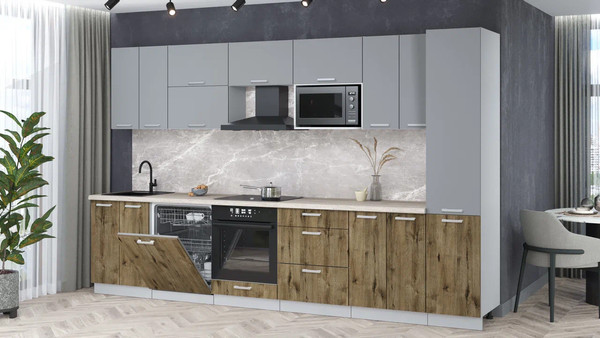 Кухонный гарнитур Интерлиния Мила Лайт 3.4-ПМ2