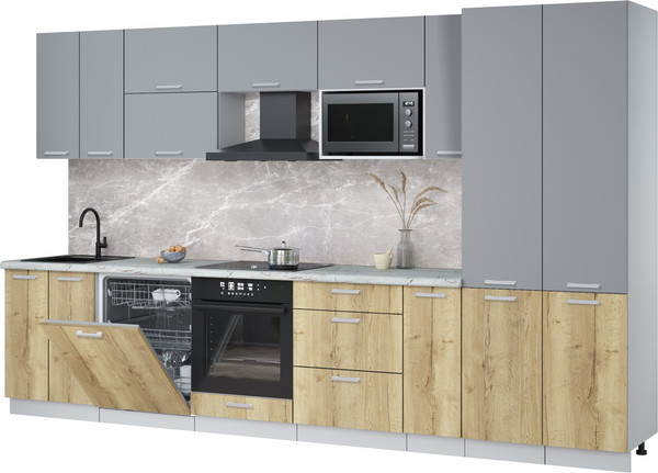 Кухонный гарнитур Интерлиния Мила Лайт 3.5-ПМ2 - фото