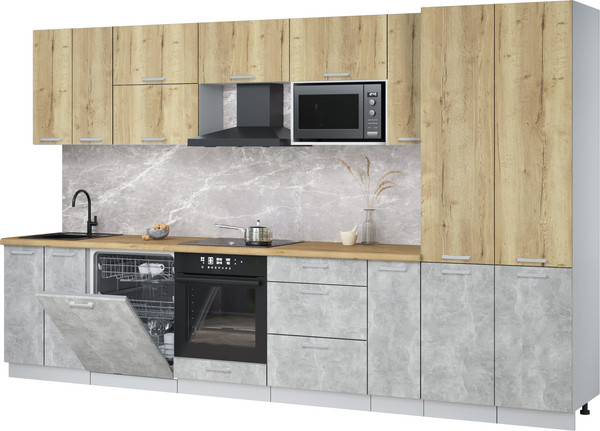 Кухонный гарнитур Интерлиния Мила Лайт 3.5-ПМ2 - фото