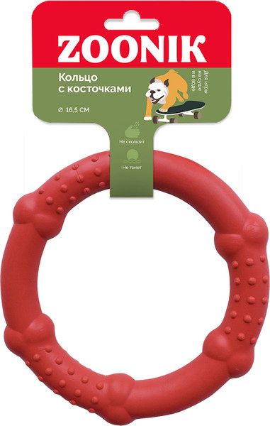 Игрушка для собак ZOONIK Кольцо с косточками / 164168-10 - фото