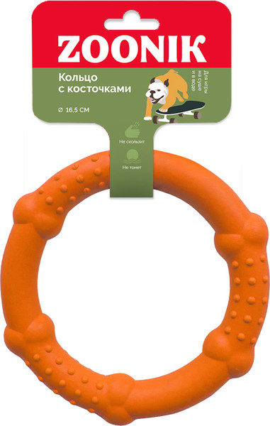 Игрушка для собак ZOONIK Кольцо с косточками / 164168-11 - фото