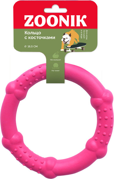 Игрушка для собак ZOONIK Кольцо с косточками / 164168-12 - фото
