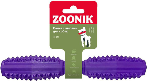 Игрушка для собак ZOONIK Палка литая с шипами / 164193-07 - фото