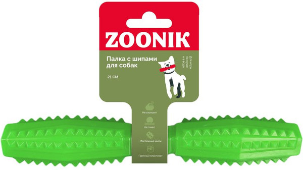 Игрушка для собак ZOONIK Палка литая с шипами / 164193-36 - фото