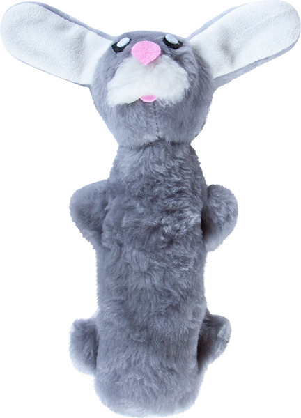 Игрушка для собак ZOONIK Зайчик серенький с пищиком / 1689 - фото