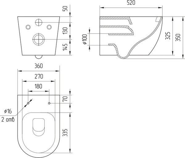 Унитаз подвесной Cersanit Brasko Vortex DPL EO Slim / 68915