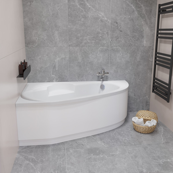 Ванна акриловая Lauter Valencia 140x95 / 2102140L (с ножками и сифоном 21Y11030 хром)