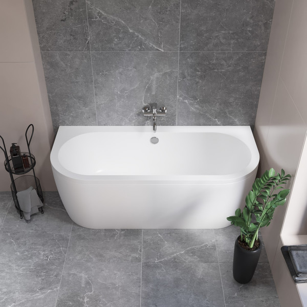 Ванна акриловая Lauter Imperia 170x75 / 21080075 (с ножками и сифоном 21Y11021 матовый черный)