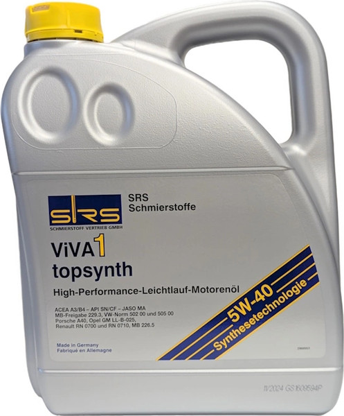 Моторное масло SRS Viva 1 Topsynth 5W-40 - фото