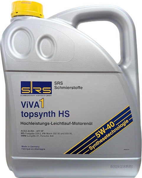 Моторное масло SRS Viva 1 Topsynth HS 5W-40 - фото