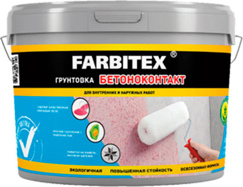 Грунтовка Farbitex акриловая бетоноконтакт - фото