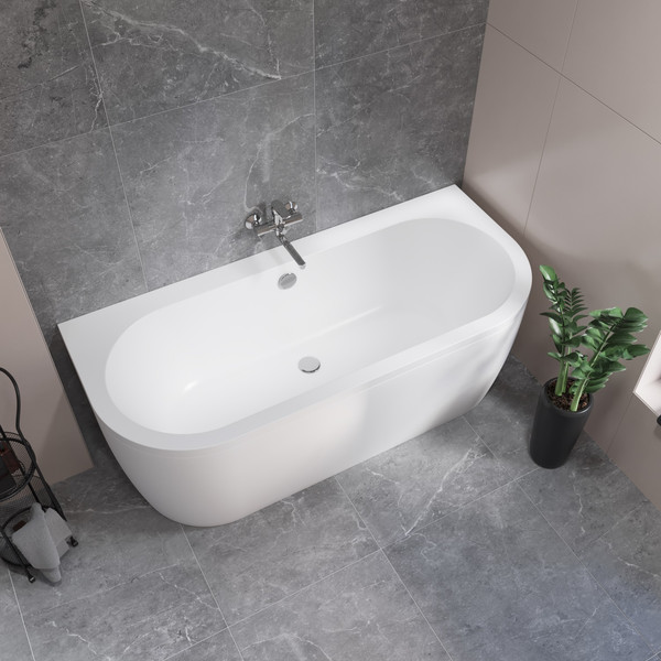 Ванна акриловая Lauter Imperia 170x75 / 21080075 (с каркасом и сифоном 21Y11021 матовый черный)