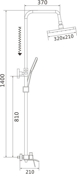 Душевая система со смесителем Shevanik S4136T