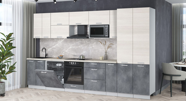 Кухонный гарнитур Интерлиния Мила Лайт 3.5-ПМ2