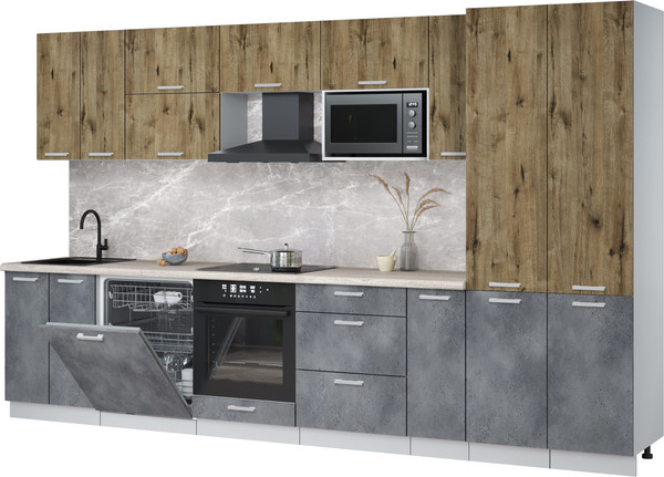 Кухонный гарнитур Интерлиния Мила Лайт 3.5-ПМ2 - фото