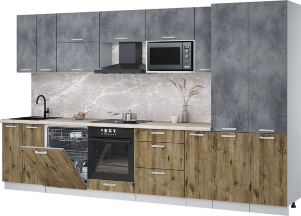 Кухонный гарнитур Интерлиния Мила Лайт 3.5-ПМ2 - фото