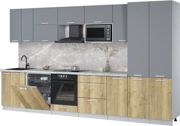 Кухонный гарнитур Интерлиния Мила Лайт 3.6-ПМ2 - фото