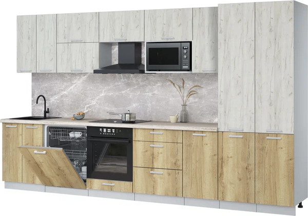 Кухонный гарнитур Интерлиния Мила Лайт 3.6-ПМ2 - фото