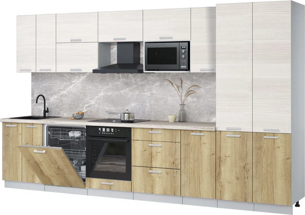 Кухонный гарнитур Интерлиния Мила Лайт 3.6-ПМ2 - фото