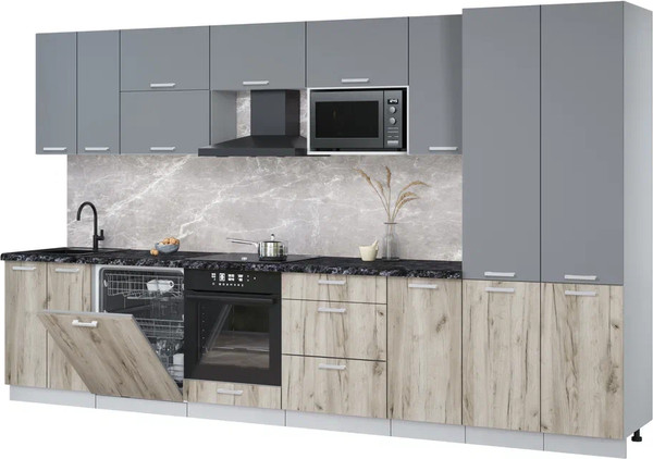 Кухонный гарнитур Интерлиния Мила Лайт 3.6-ПМ2 - фото