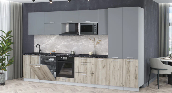 Кухонный гарнитур Интерлиния Мила Лайт 3.6-ПМ2