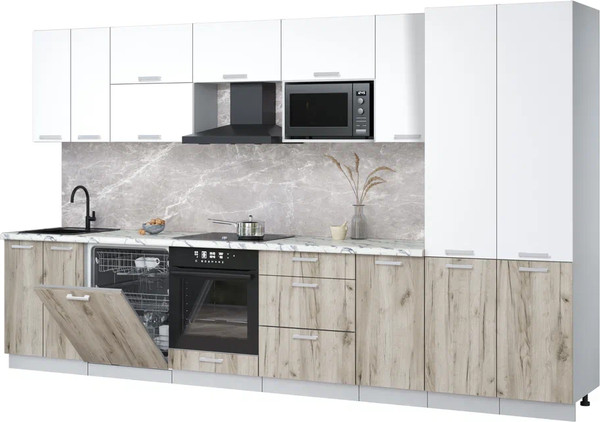Кухонный гарнитур Интерлиния Мила Лайт 3.6-ПМ2 - фото