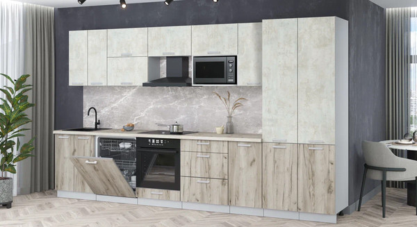 Кухонный гарнитур Интерлиния Мила Лайт 3.6-ПМ2