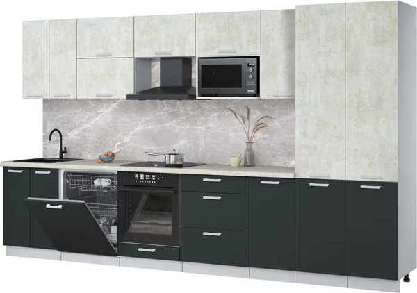 Кухонный гарнитур Интерлиния Мила Лайт 3.6-ПМ2 - фото