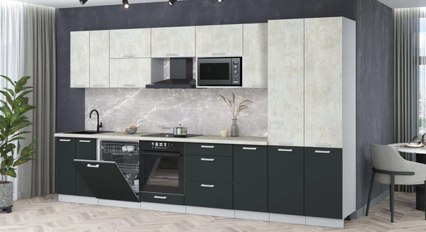 Кухонный гарнитур Интерлиния Мила Лайт 3.6-ПМ2