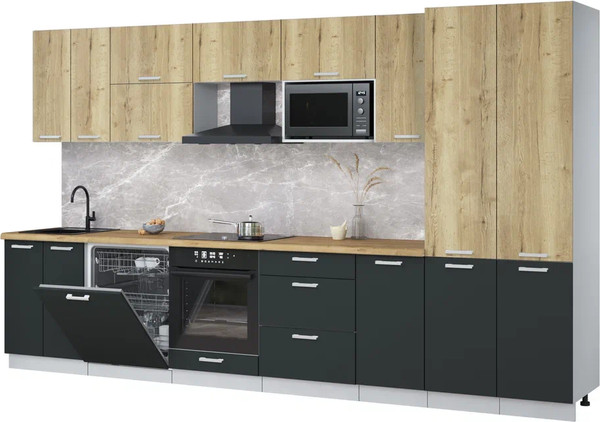 Кухонный гарнитур Интерлиния Мила Лайт 3.6-ПМ2 - фото