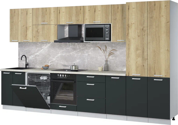 Кухонный гарнитур Интерлиния Мила Лайт 3.6-ПМ2 - фото